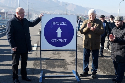 Состоялось открытие путепровода на северном выезде из города Махачкала